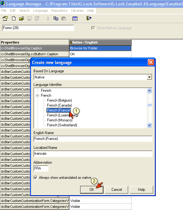 How to Translate G Lock EasyMail GUI Using Language Manager add language How to Translate G Lock EasyMail GUI Using Language Manager