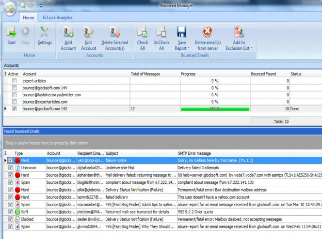 Process bounced emails
