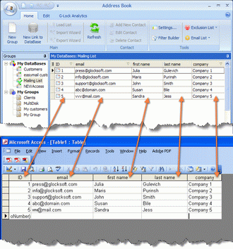 G Lock EasyMail connect to database 2 G Lock EasyMail