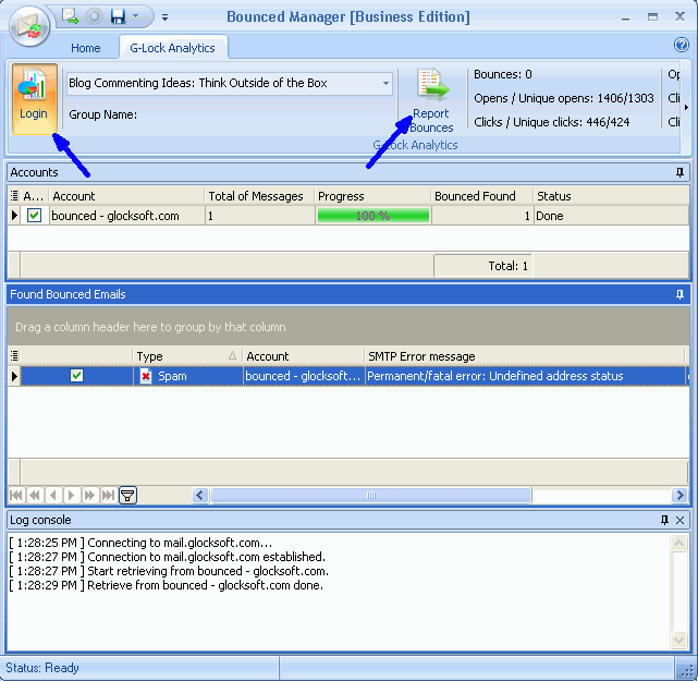 Report bounces to email tracking service