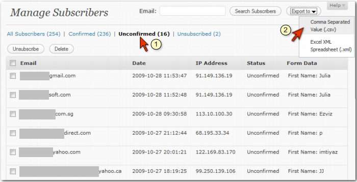 How to Resend Confirmation Email to Your WordPress Subscribers export How to Resend Confirmation Email to Your WordPress Subscribers