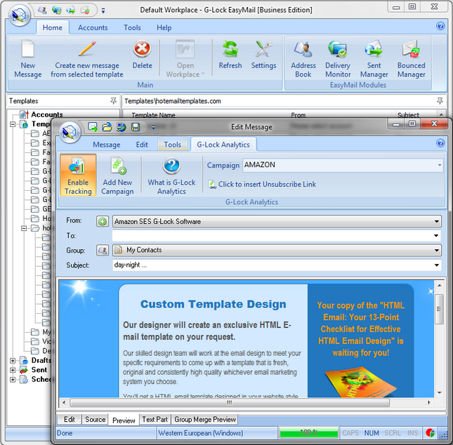 gem main window G Lock EasyMail