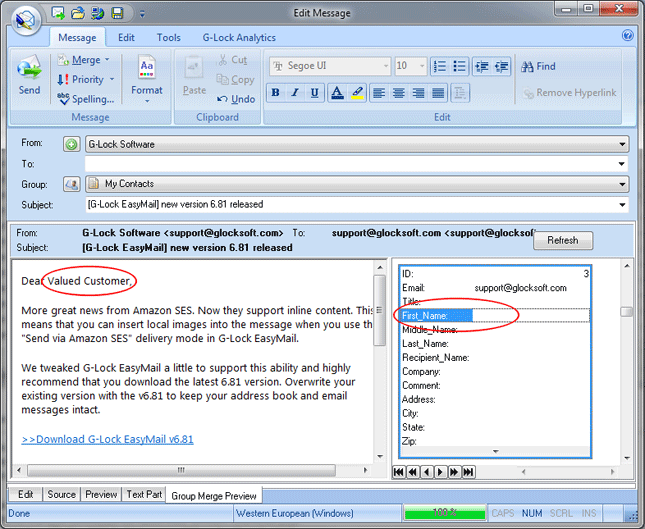 preview predefined merge fields gem merge predefined value How to Send Customized Email Messages Using Merge Tags