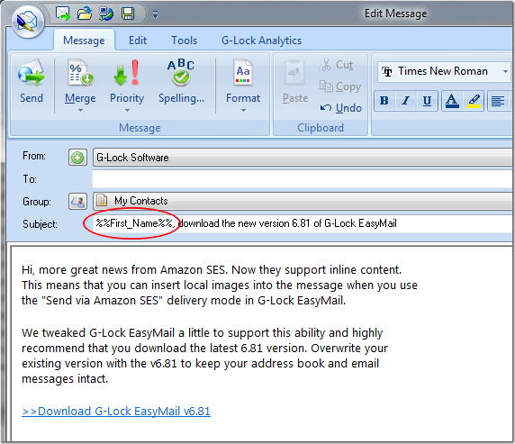 merge first name into the Subject gem merged subject How to Send Customized Email Messages Using Merge Tags