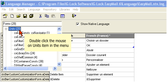 How to Translate G Lock EasyMail GUI Using Language Manager load units How to Translate G Lock EasyMail GUI Using Language Manager