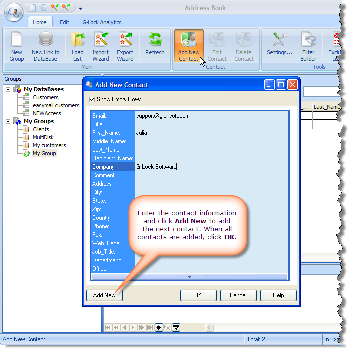 How to Get Started with G Lock EasyMail 6 new contact How to Get Started with G Lock EasyMail 6