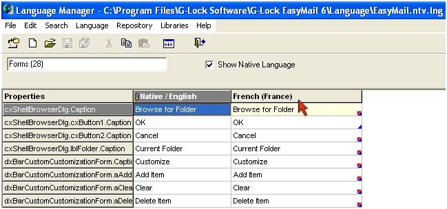 How to Translate G Lock EasyMail GUI Using Language Manager new language How to Translate G Lock EasyMail GUI Using Language Manager