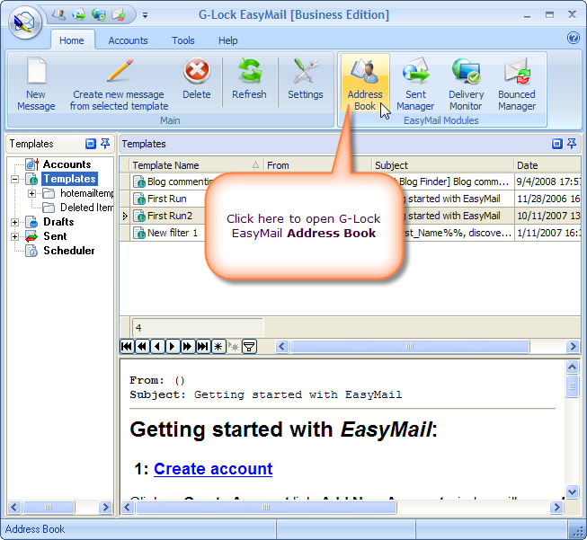 Segmenting List Using G Lock EasyMail Capabilities open address book Segmenting List Using G Lock EasyMail Capabilities