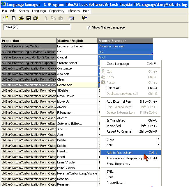 How to Translate G Lock EasyMail GUI Using Language Manager repository How to Translate G Lock EasyMail GUI Using Language Manager