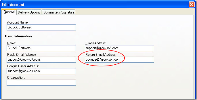 return email address