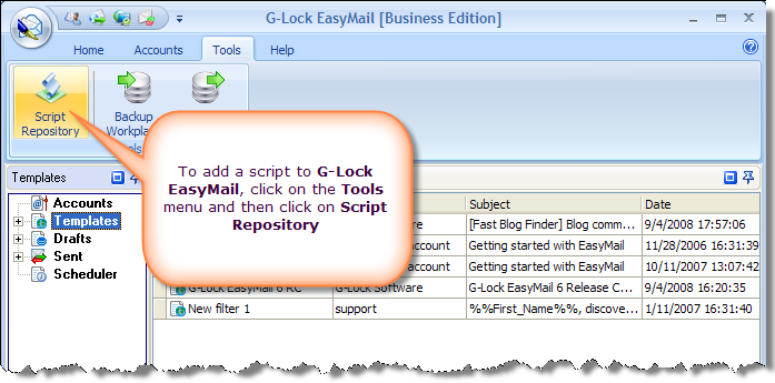 script repository Using External Scripting Languages in G Lock EasyMail