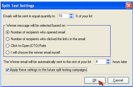 How to Send A/B Split Test with G Lock EasyMail Split Test Settings