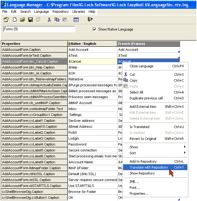 How to Translate G Lock EasyMail GUI Using Language Manager translate repository How to Translate G Lock EasyMail GUI Using Language Manager