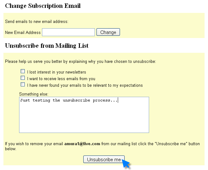 How to Optimize Unsubscribe Process for Your Hotmail Contacts unsubscribe form How to Optimize Unsubscribe Process for Your Hotmail Contacts